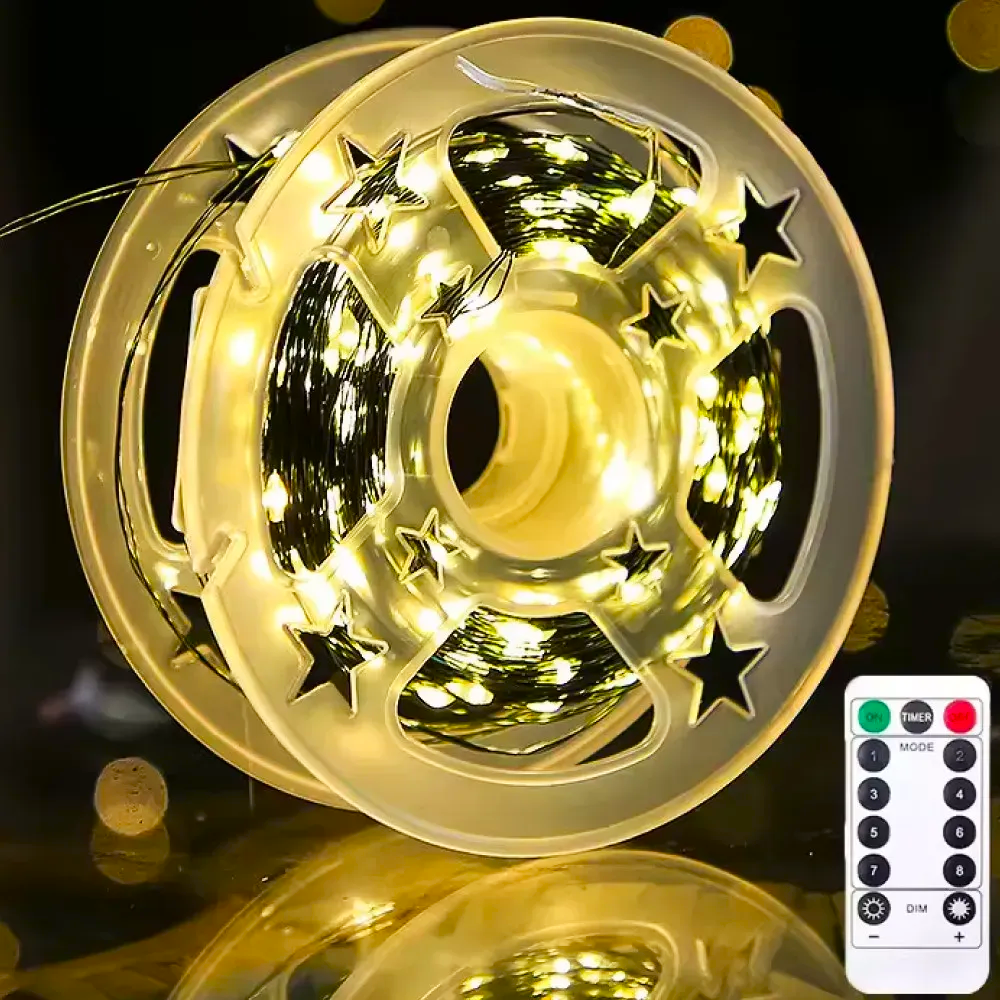 Гирлянда Роса от USB 120 м 1200LED Теплый белый/зеленый провод (30853920)