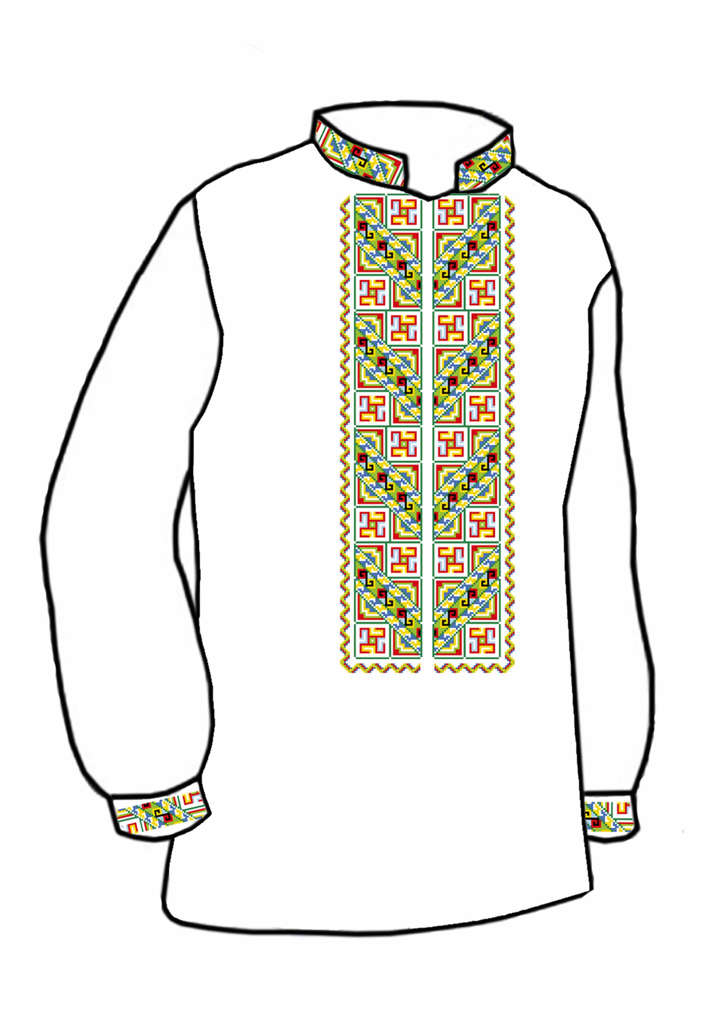 Заготовка для вишивки нитками або бісером/сорочка чоловіча не пошита СЧД-215 домоткане полотно Заготовка для вишивки нитками або бісером/сорочка чоловіча не пошита СЧД-215 домоткане полотно