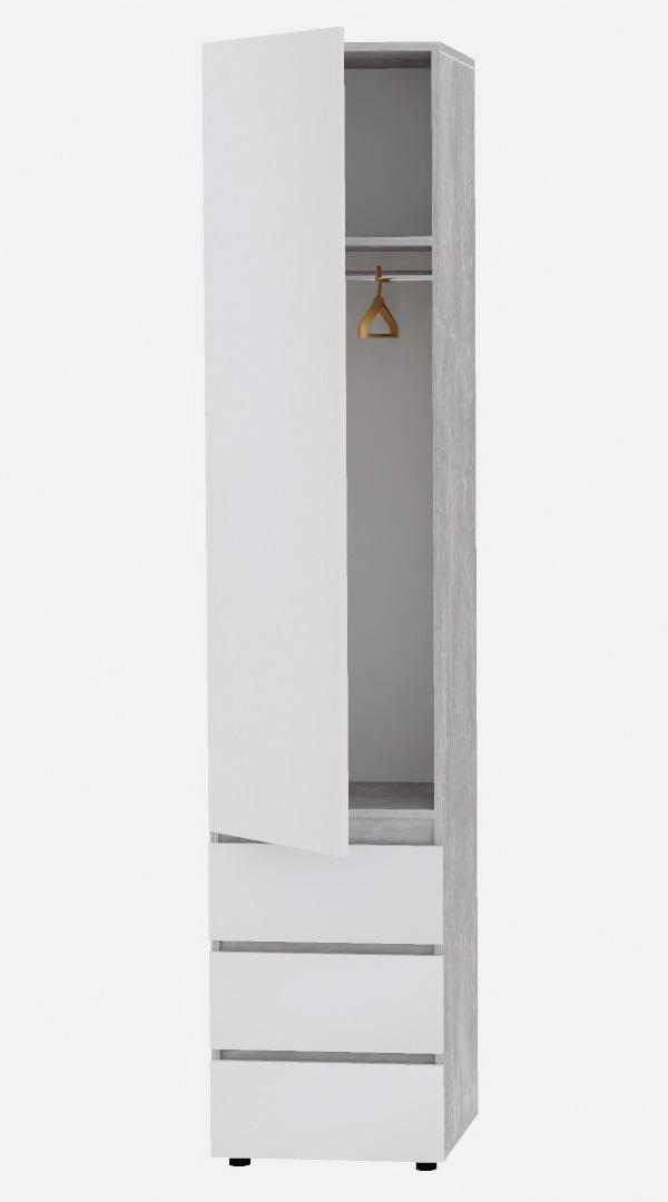 Шкаф Алекса СН-500-3т 50х50х218 см Белый/Индастриал