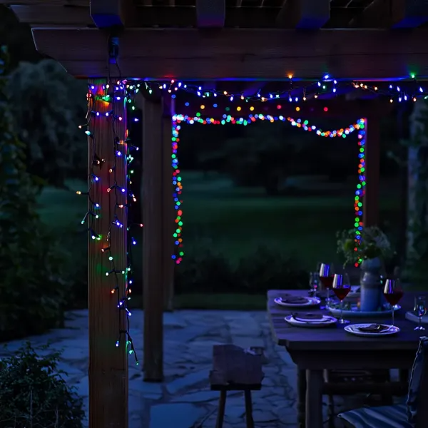 Гирлянда нить уличная 300 LED 30 м на солнечной батарее черная нить с пультом ДУ Разноцветный - фото 1 Гирлянда нить уличная 300 LED 30 м на солнечной батарее черная нить с пультом ДУ Разноцветный - фото 1