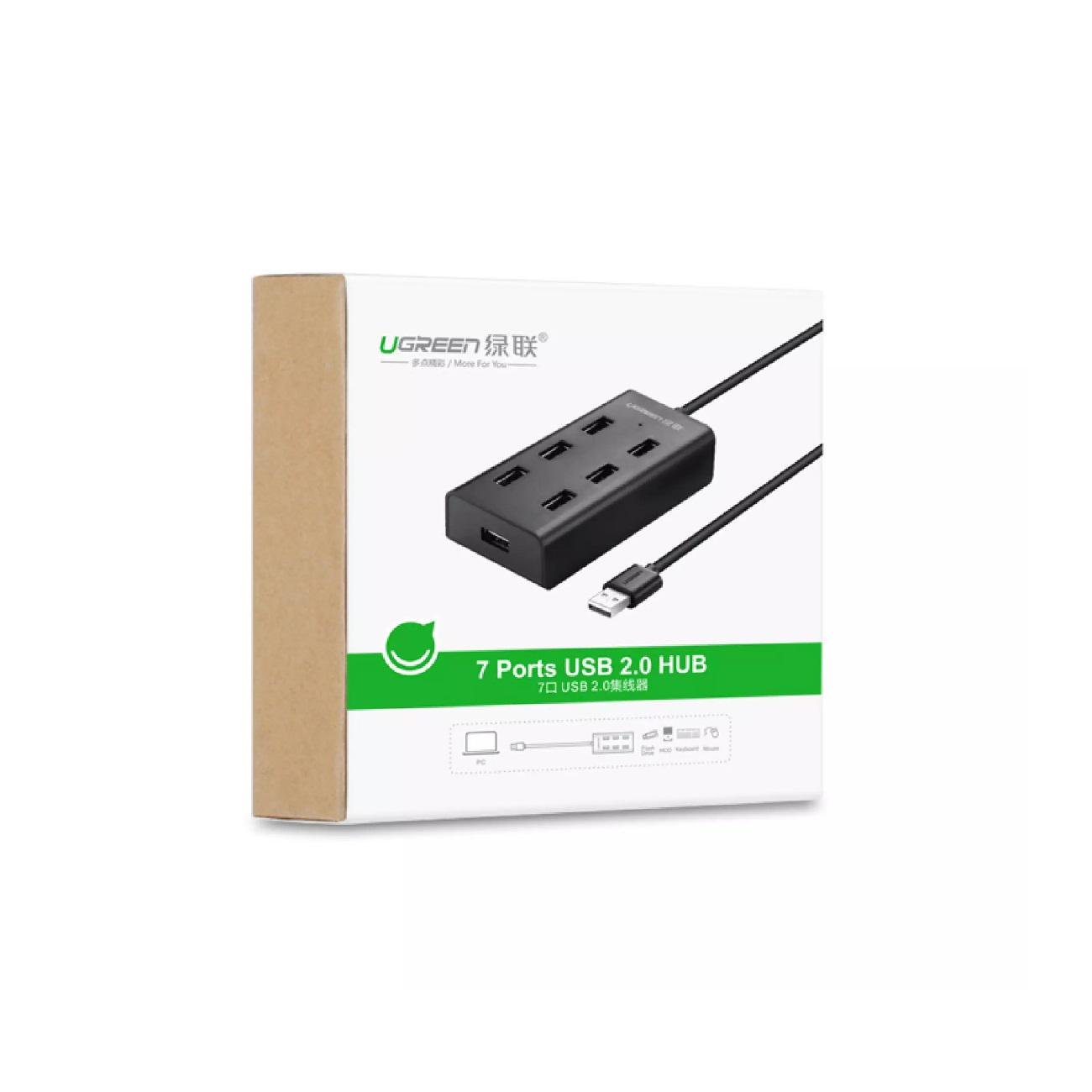 Хаб концентратор USB hub Ugreen CR130 на 7 портов USB 2.0 Черный (1187) - фото 6