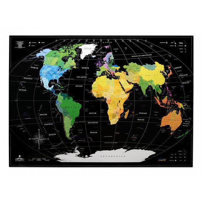 Скретч карта світу без росії My Map Perfect world edition ENG у тубусі Black