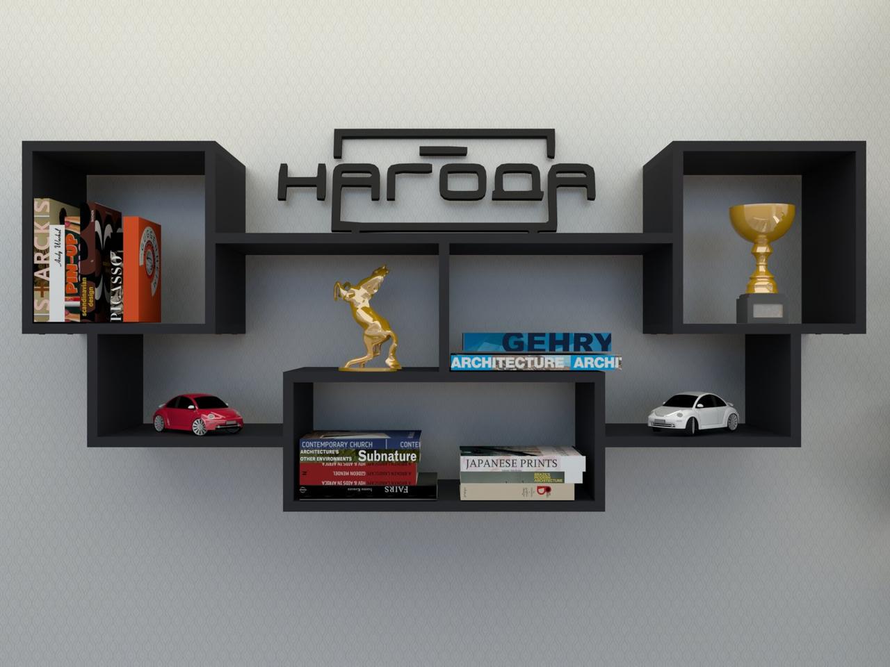 Полиця Klick-System ПК-13 на стіну книжкова Чорний