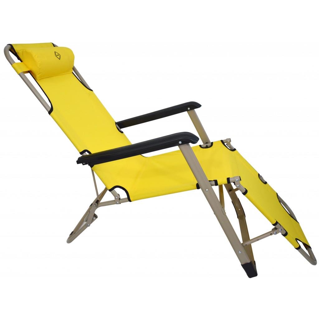Шезлонг лежак Bonro 180 см желтый (7000001512)