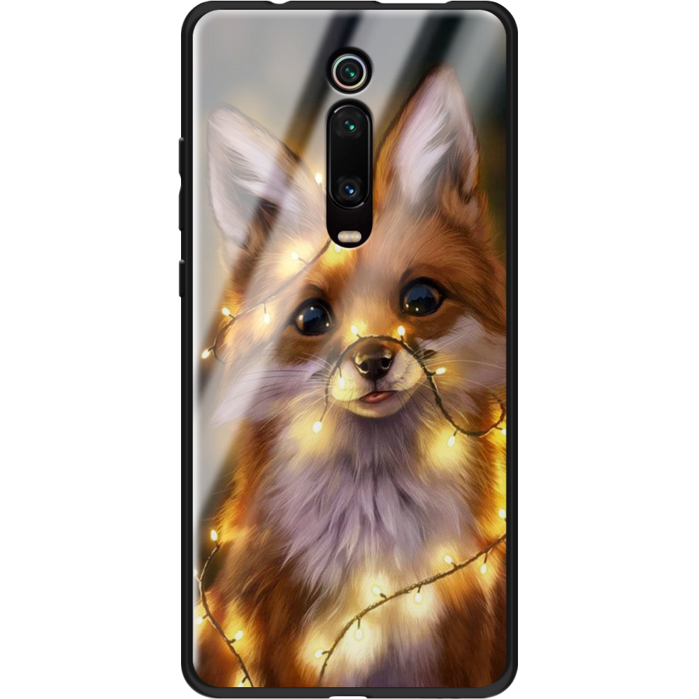 Чохол BoxFace Xiaomi Mi 9T / Mi 9T Pro Різдвяна Лисичка Чорний силікон зі склом (37376-up2399-37743)