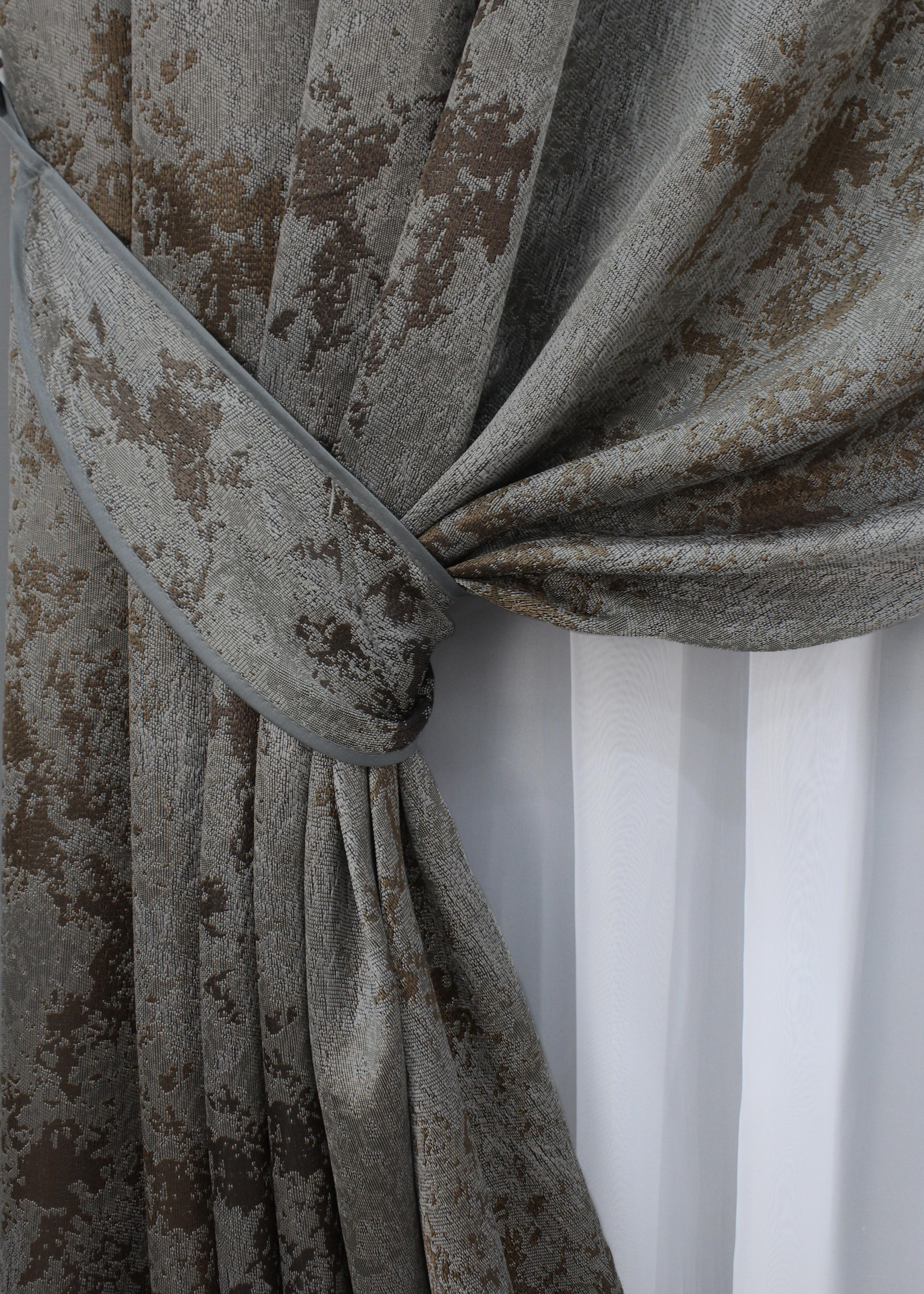 Комплект готовых штор VR-Textil Мрамор Al-7 № 1467ш 150х290 см 2 шт. Серый/Коричневый (33-0329) - фото 5 Комплект готовых штор VR-Textil Мрамор Al-7 № 1467ш 150х290 см 2 шт. Серый/Коричневый (33-0329) - фото 5