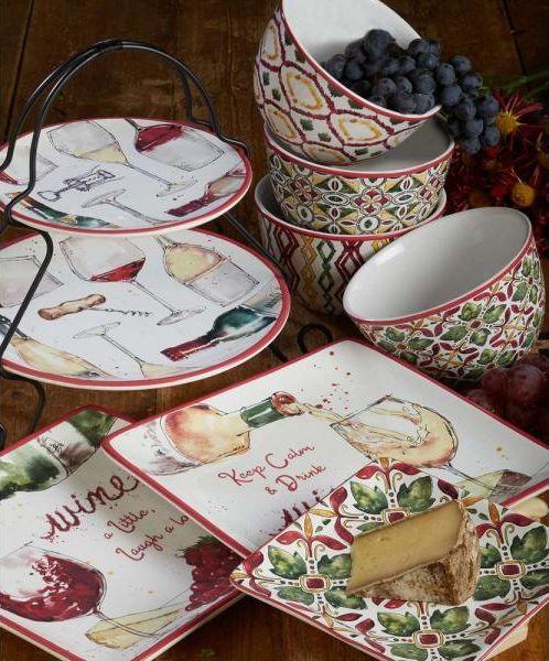 Набор тарелок для салата Certified International Праздник молодого вина 4 шт. Розовый (28126-set) - фото 6 Набор тарелок для салата Certified International Праздник молодого вина 4 шт. Розовый (28126-set) - фото 6