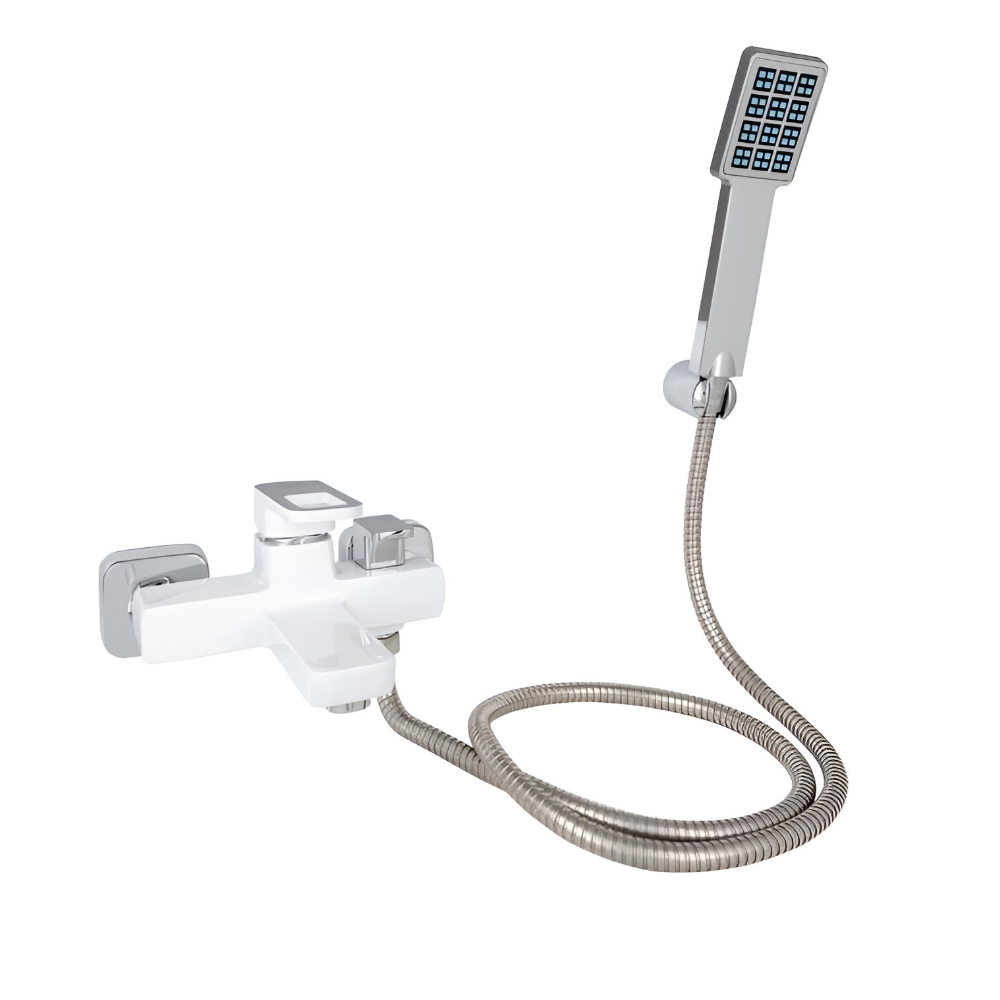 Смеситель для ванны Lidz Wawel 006 однорычажный с ручной воронкой Белый (LDWAW006WHI45398)