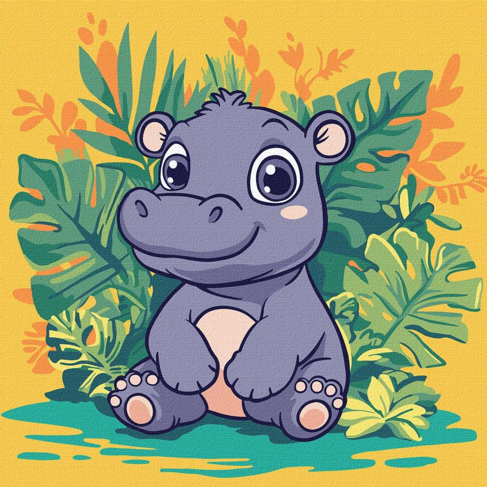 Картина за номерами Ideyka Бегемот у тропіках KHO1260 30х30 см (RLT54693)