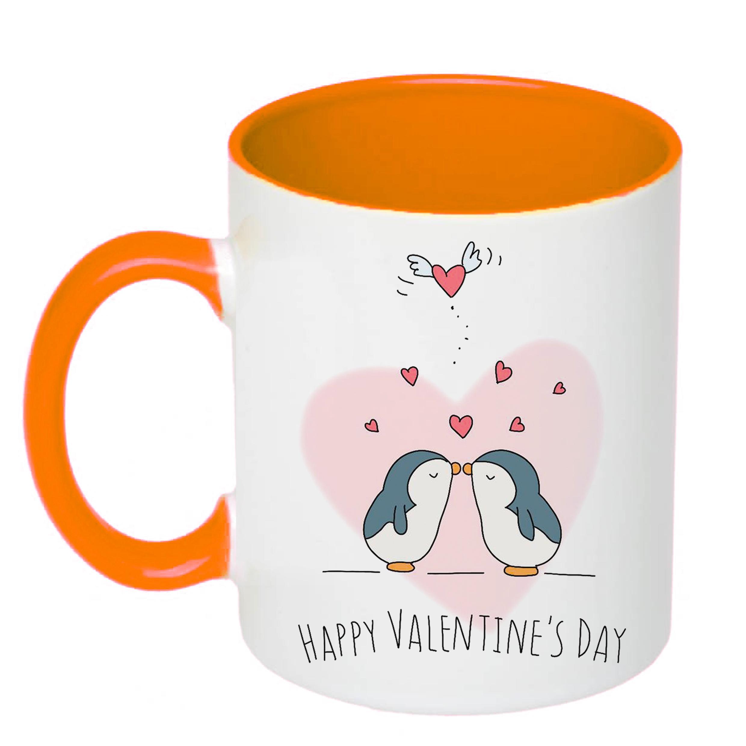 Чашка с печатью Happy Valentine's Day 330 мл Оранжевый (22073)