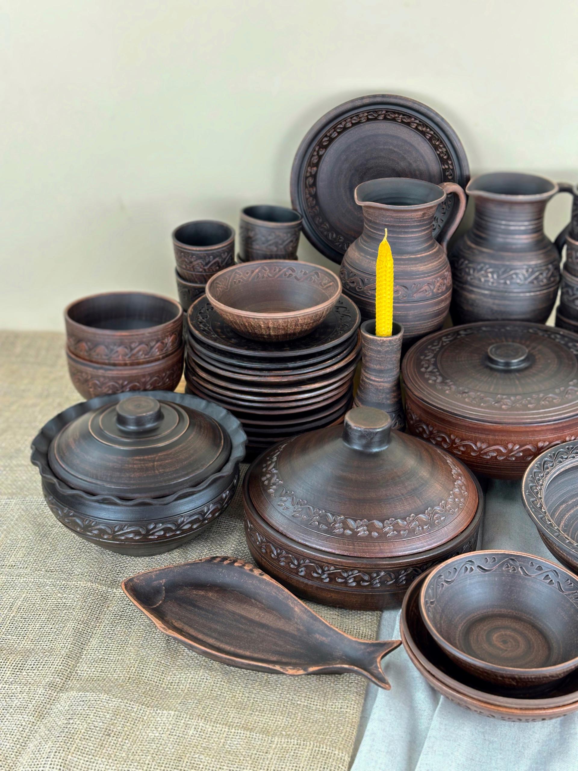 Набор керамической глиняной посуды Рождественский На Святвечер на 12 человек декор (3128-7) - фото 6 Набор керамической глиняной посуды Рождественский На Святвечер на 12 человек декор (3128-7) - фото 6