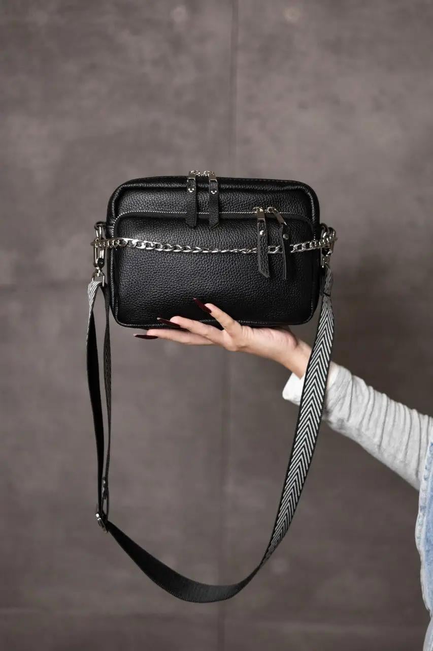 Женская сумка кросс-боди SW120-1 из натуральной кожи флотар Черный (32808860)