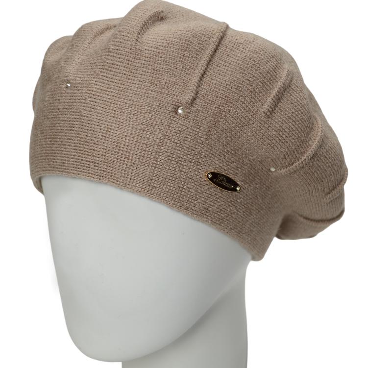 Берет женский Lirus Тома двойной на стойке Бежевый