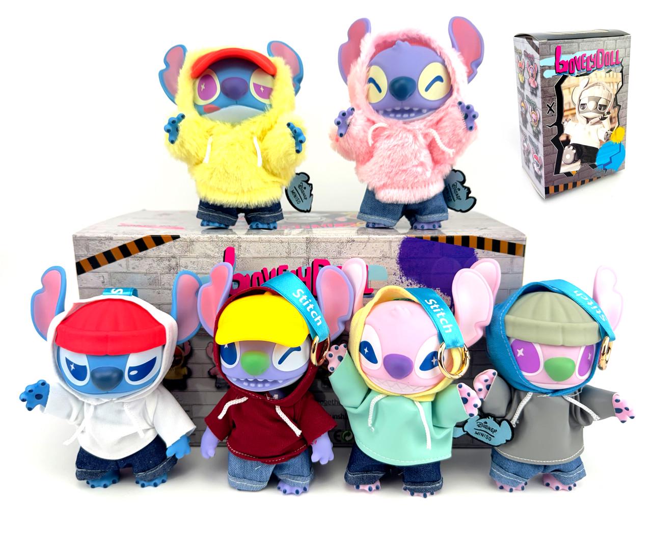 Набор сюрприз игрушек-брелок POP MART MINISO LABUBU/LILO/STITCH 15 см 6 шт. (328-11)