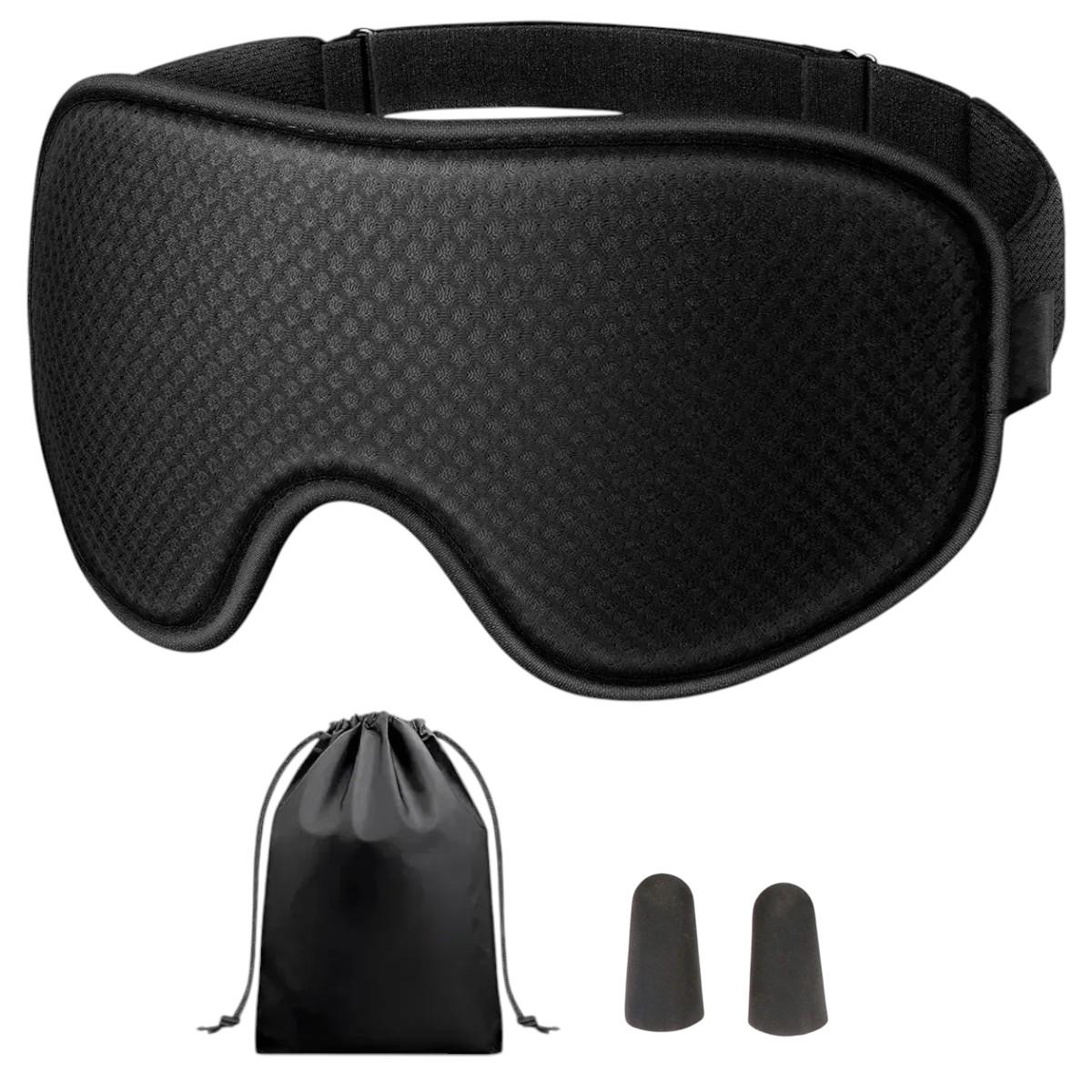 Маска для сна и отдыха Sleep Eye с дышащим эффектом 3D с берушами Черный Маска для сна и отдыха Sleep Eye с дышащим эффектом 3D с берушами Черный