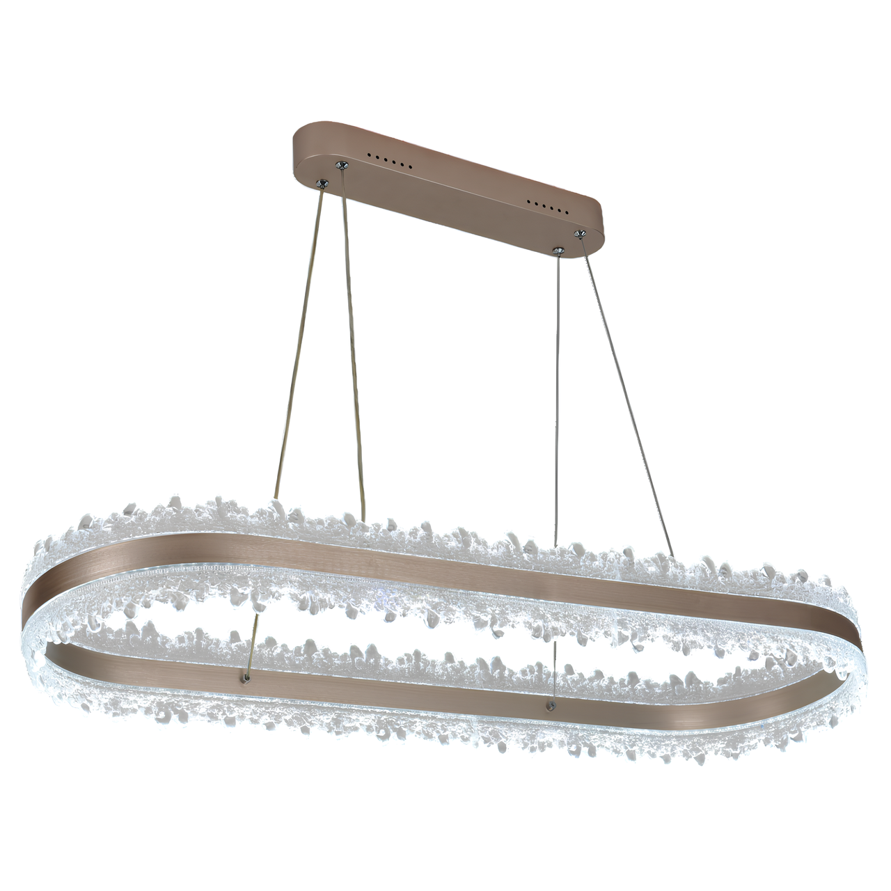 Люстра светодиодная Valeso с плафоном овальной формы 3000/4000/6500K с пультом 106W Золотой (QQD9419)