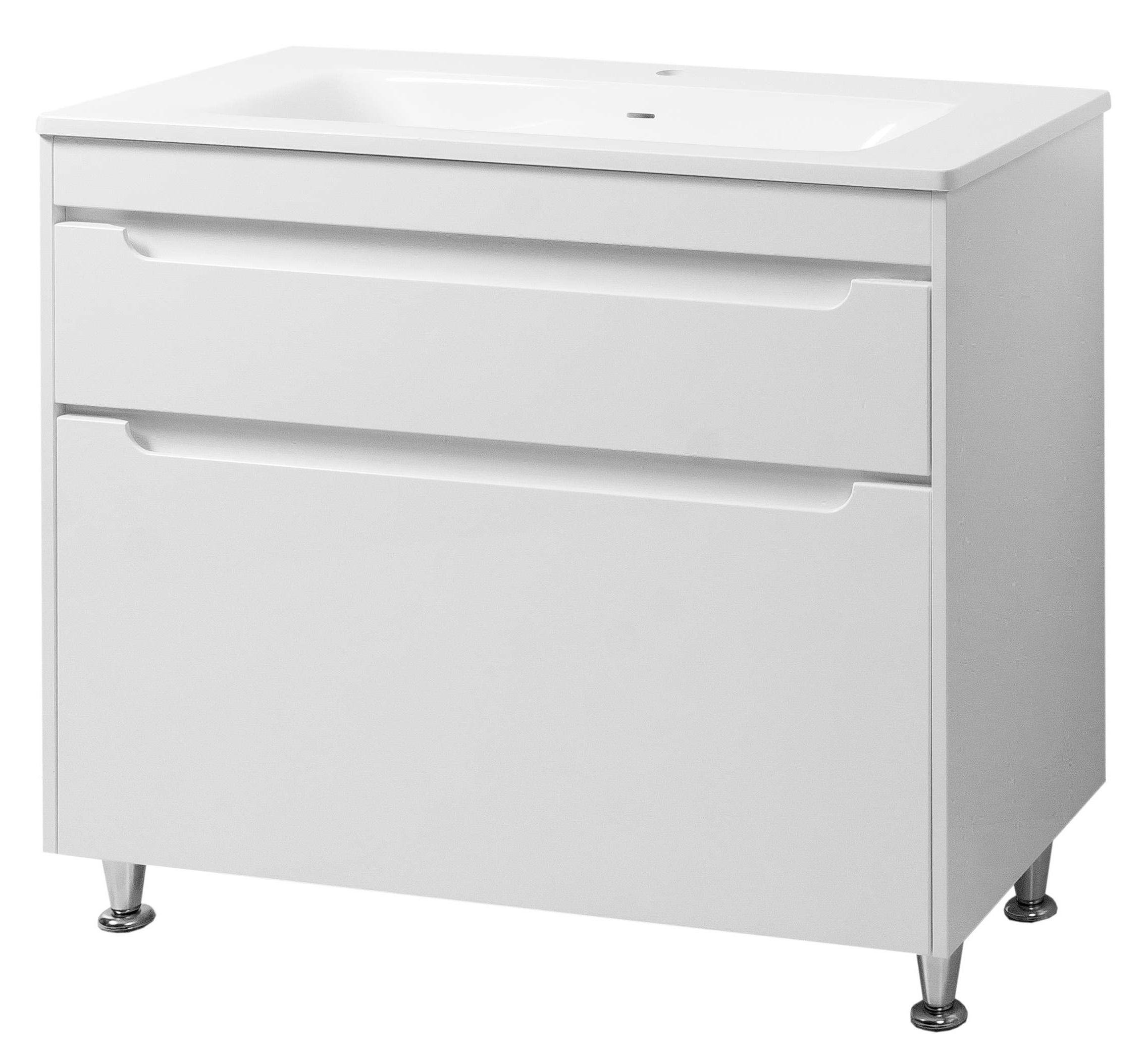 Тумба ЮВВИС Valencia ТНБ-2 Д с умывальником Квадро 100 см Белый (UVV010)