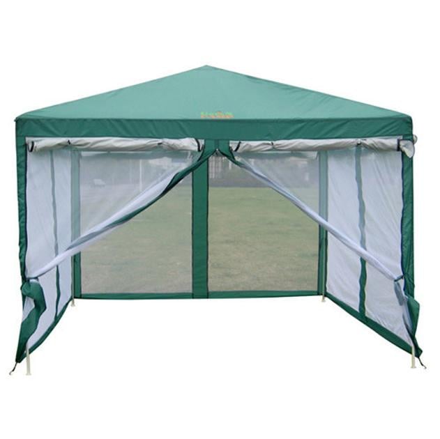 Шатер Green Camp с москитной сеткой и шторами 300x300x250 см Зеленый (GC2902ws)