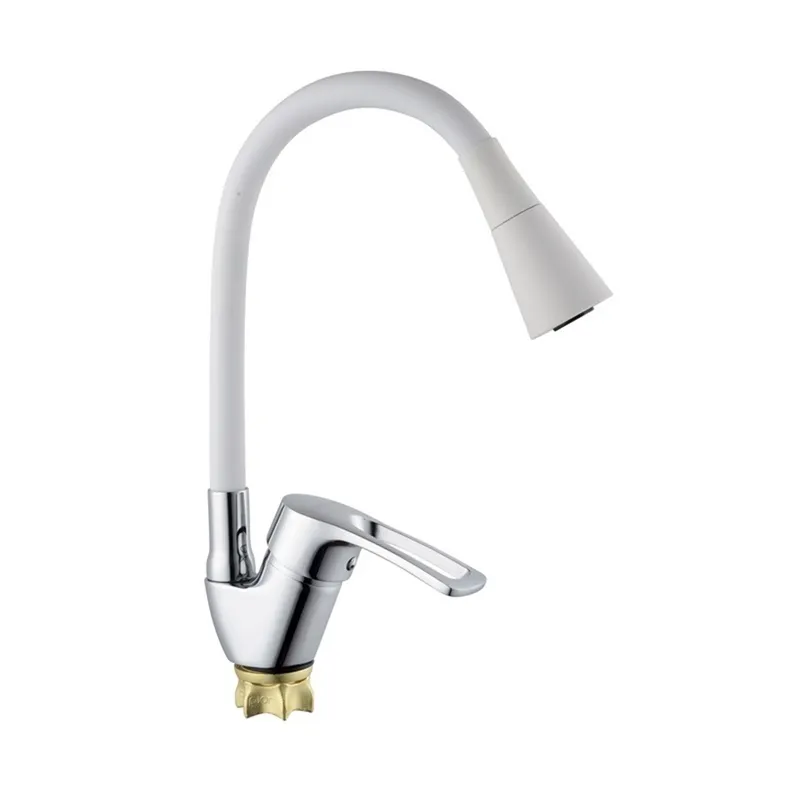 Смеситель для кухни с силиконовым изливом Champion YUB 011-181 Nut White (MI6423)