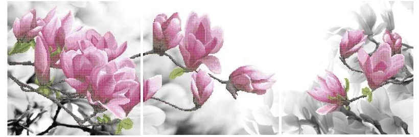 Схема для вишивки Золота Підкова Магнолія триптих ЗПК-013