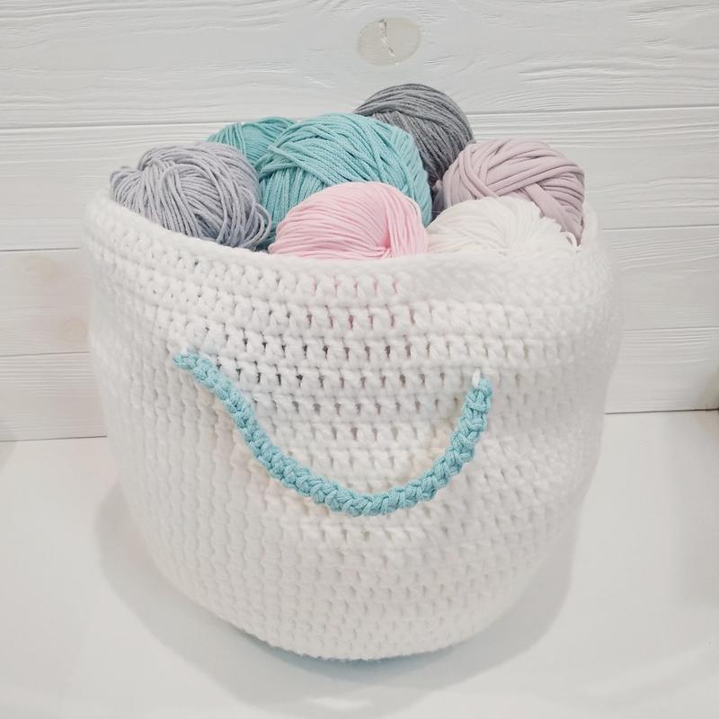 Вязаная корзина для белья ручной работы (23546-Нов)