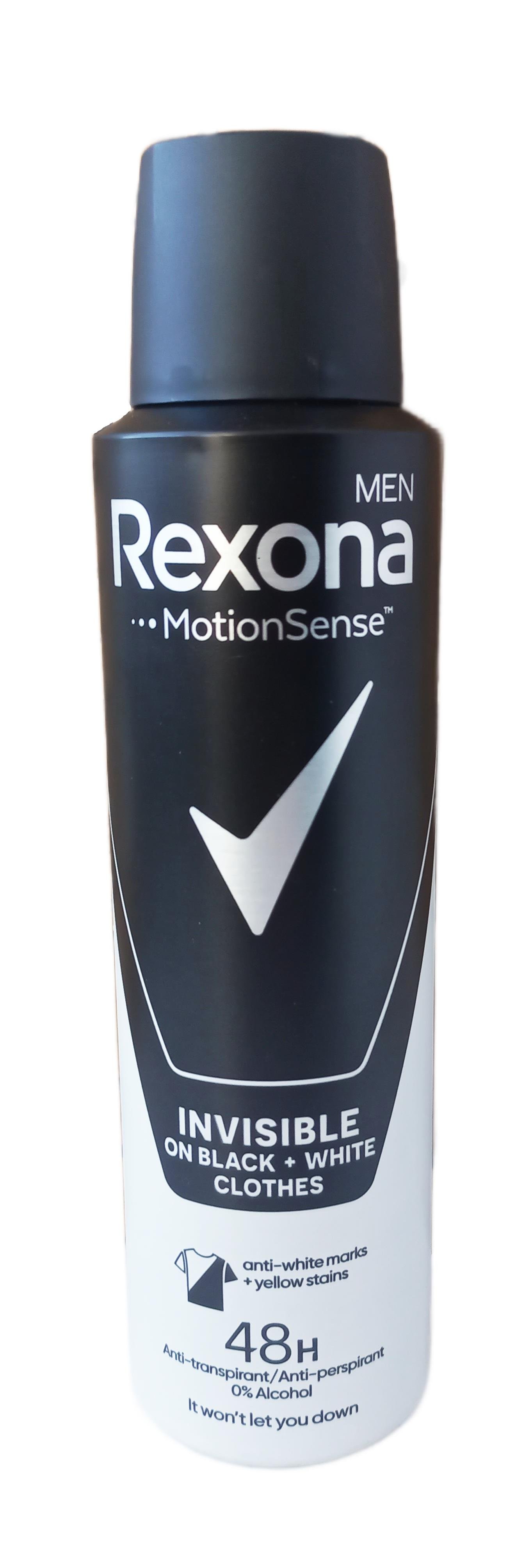 Антиперспирант аэрозоль Rexona Men Motion Sense Невидимый на черном и белом 48 часов защиты 150 мл (129284)