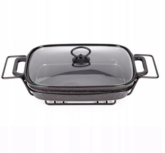 Мармит керамический Kamille прямоугольный со стеклянной крышкой и металлической подставкой 2,5 л (23527389) Мармит керамический Kamille прямоугольный со стеклянной крышкой и металлической подставкой 2,5 л (23527389)