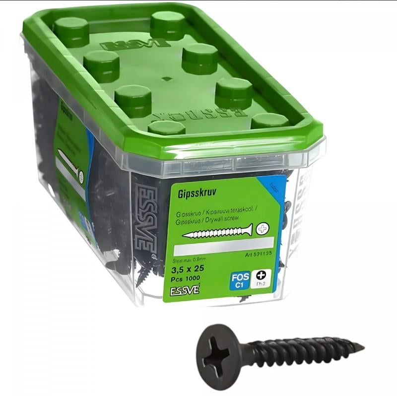 Саморез для гипсокартона для металла ESSVE 3,5х25 мм фосфат PH2