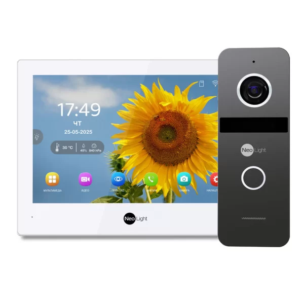 Комплект NeoLight ALPHA Hybrid IPW KIT гібридний відеодомофон 8" з Wi-Fi та 2 Мп відеопанель IP з Wi-Fi Graphite (301779)