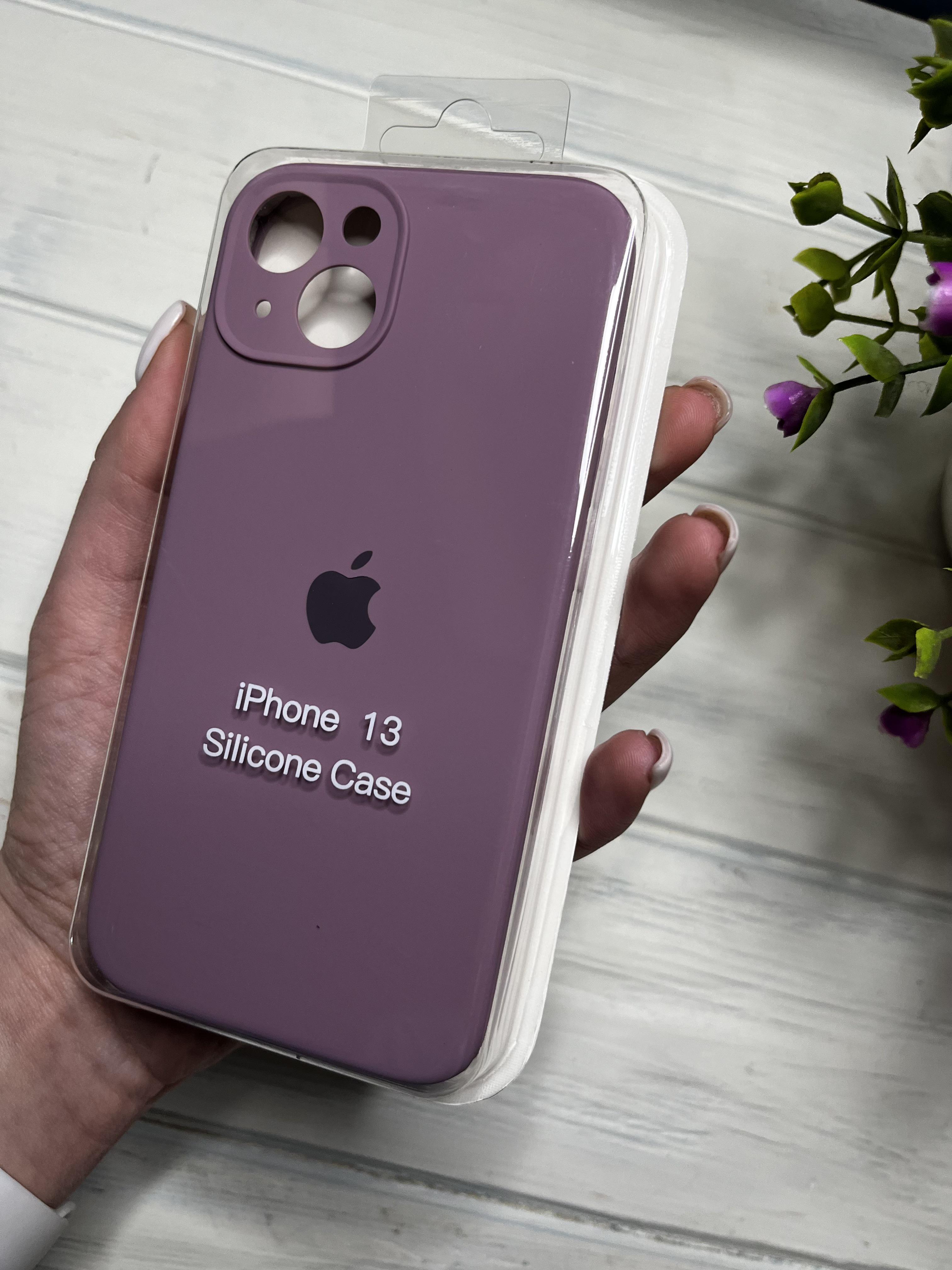 Чехол накладка на iPhone (Айфон) 13 закрытый низ и закрытая камера silicone case full camera Apple - фото 1