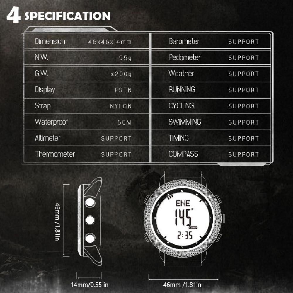 Цифровые Часы North Edge Apache 46 Black - фото 10