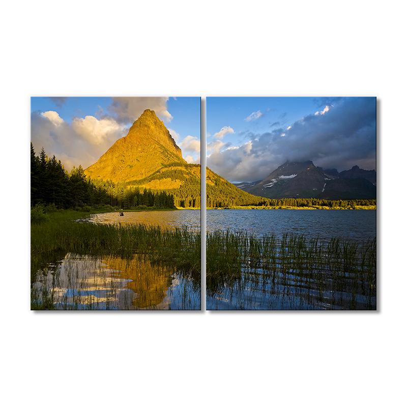 Картина модульная Быстрое озеро Горы 2 модуля 80x120 см