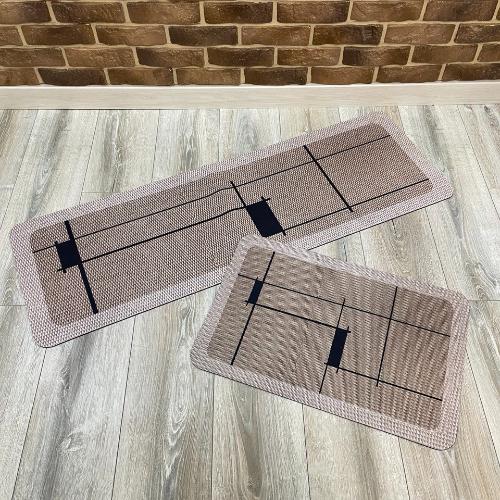 Набор ковриков для кухни/ванной Kitchen Geometry 2в1 диатомитовый 160х50/80х50 см Бежевый (KD2KitchenGeometry160beige) - фото 8