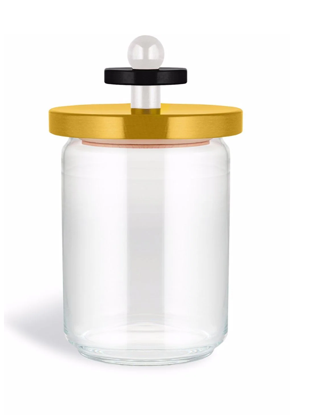 Банка для хранения Alessi с желтой крышкой из дерева 1 л (ES16100YELLOW)