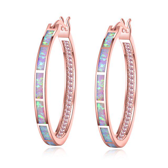 Серьги с кристаллами Сваровски 001052 Italina Розовый/Белый