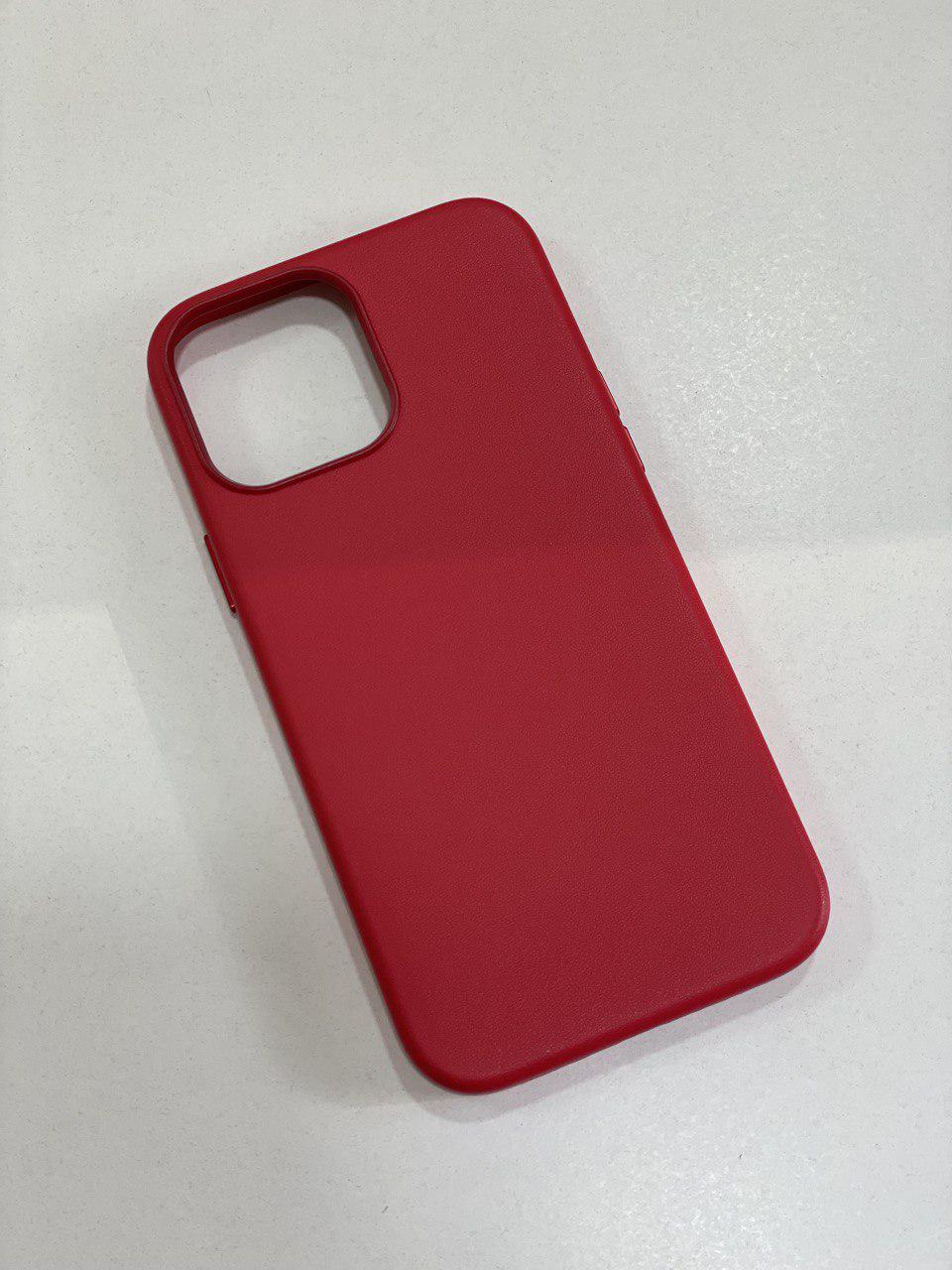 Чехол для iPhone 13 proMax / Case with MagSave / Eco leather / красный