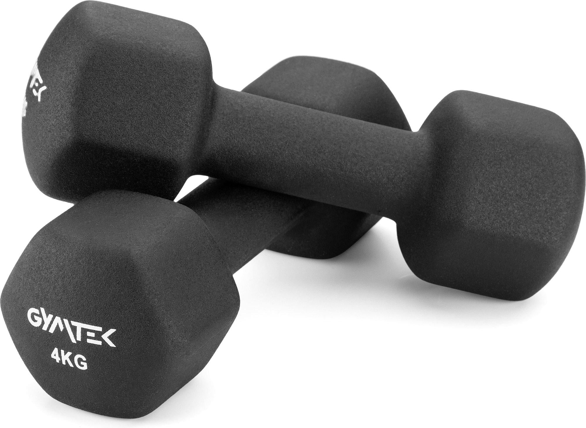 Гантели для фитнеса Gymtek Hex неопреновые 2х4 кг Черный (34772912)