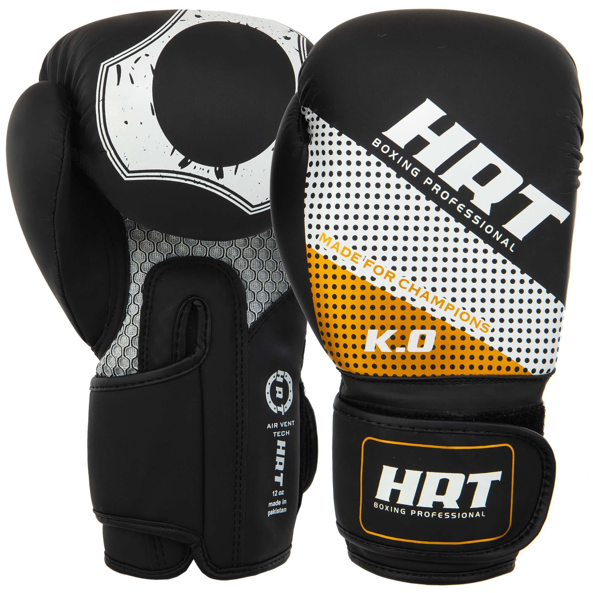 Боксерские перчатки Hard Touch BO-8469 12 oz Черно-золотой (BO-8469_Черно-золотой_12_унц)