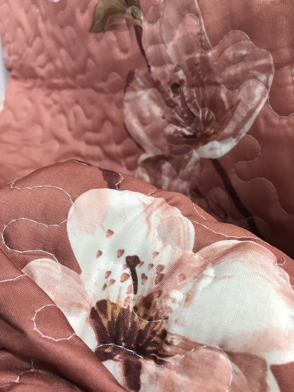 Покрывало стеганое с цветочным принтом ALBO Коричневый (М15-3) - фото 3