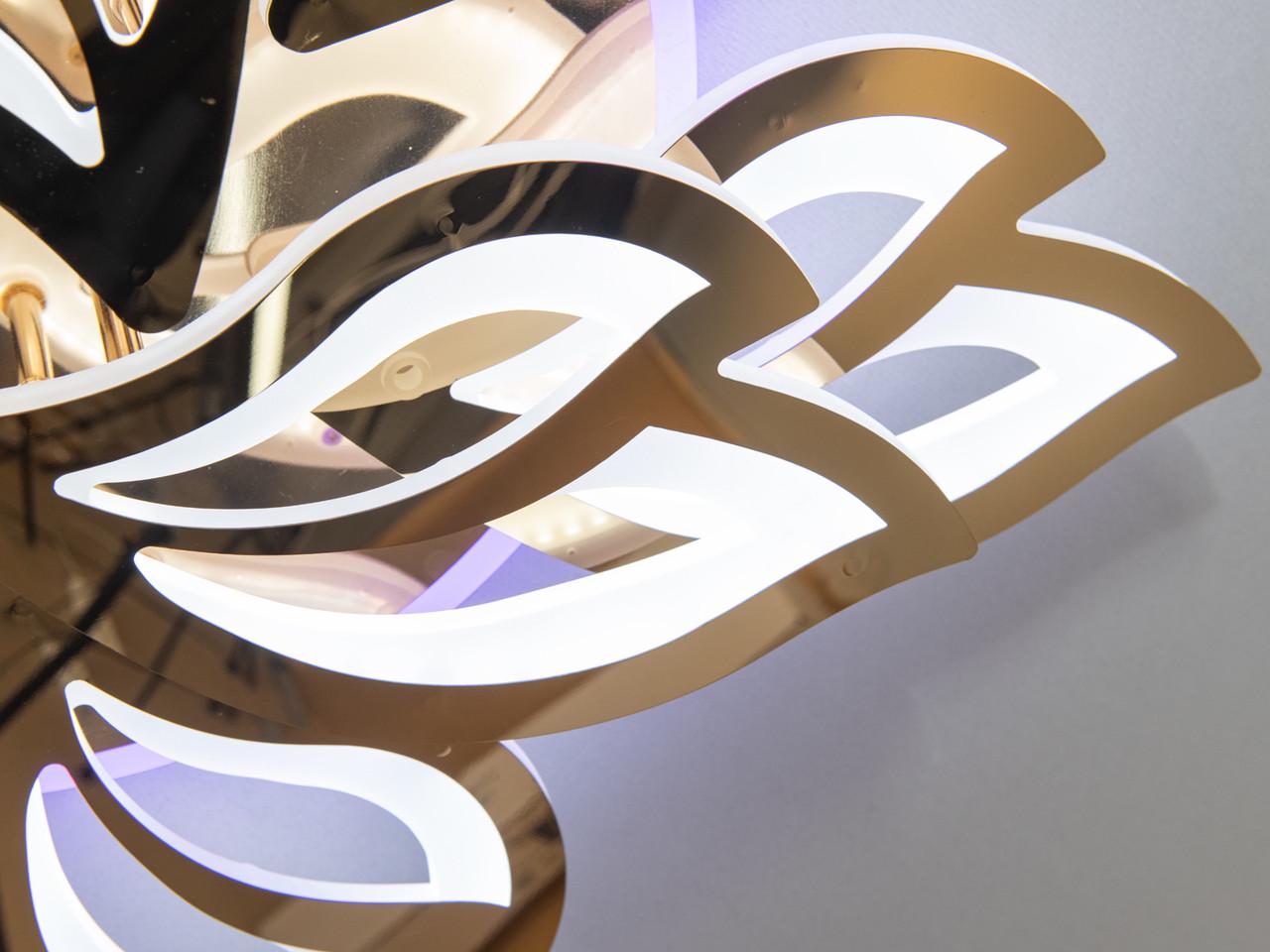 Люстра LED для зала с подсветкой 8165-6+3G-LS 140W на 20 м2 Золотой (2500792750) - фото 4