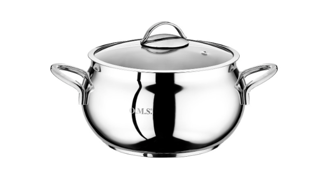 Каструля з кришкою OMS з нержавіючої сталі для газу і індукці 6,2 л (2031-6.2) Каструля з кришкою OMS з нержавіючої сталі для газу і індукці 6,2 л (2031-6.2)