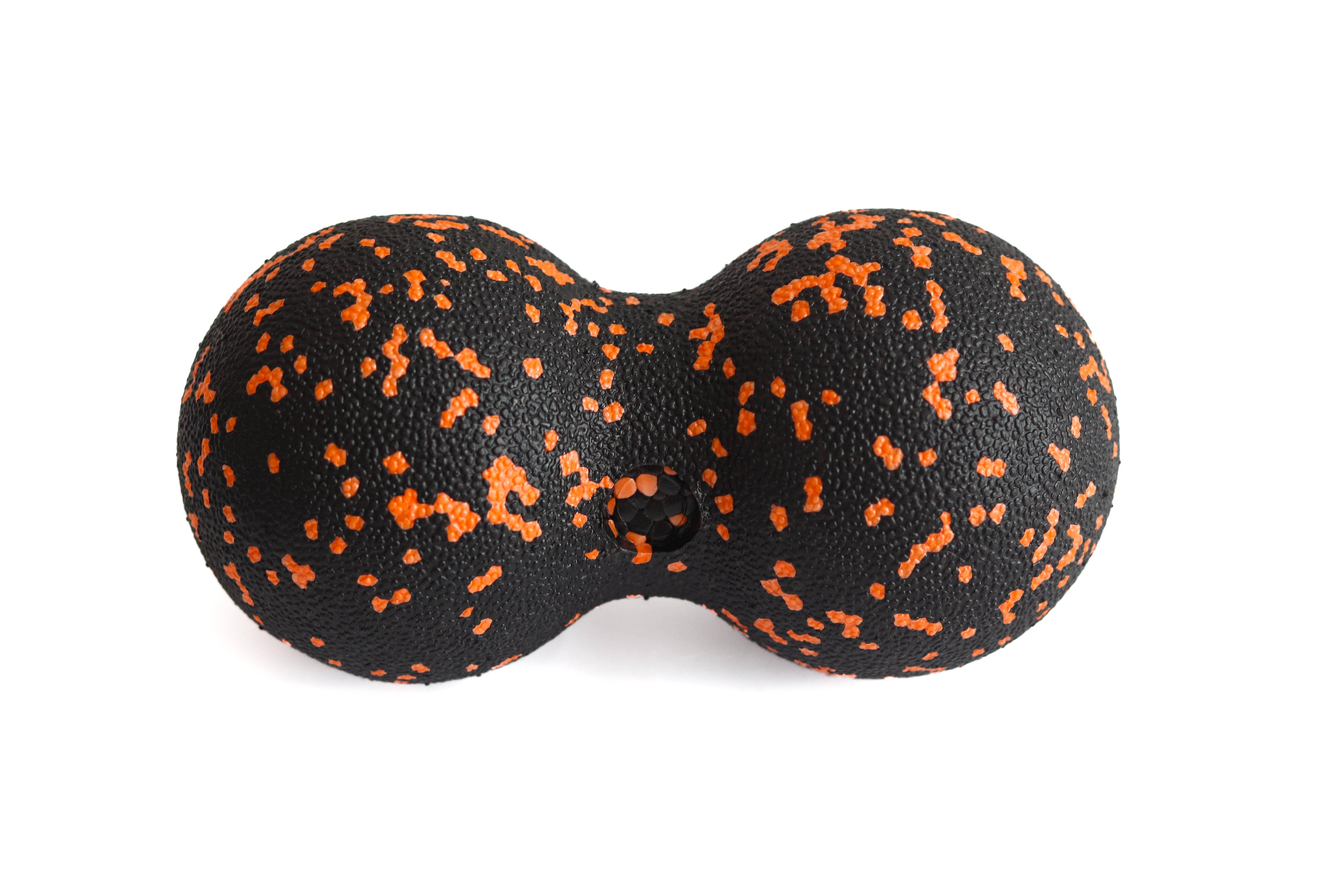 М'яч масажний подвійний МФР для спини Peanut Double Ball 16х8 см Black/Orange