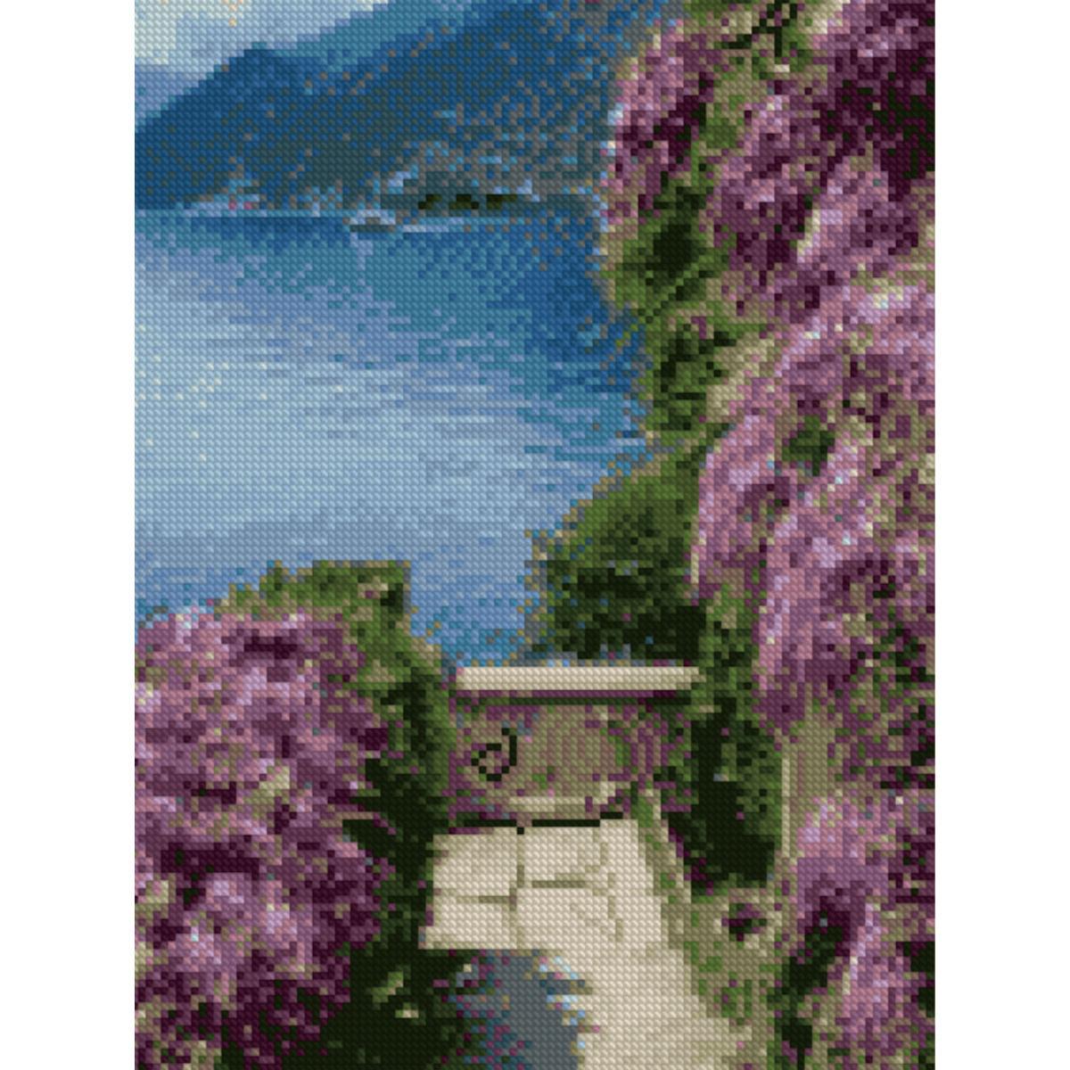 Алмазная мозаика Strateg Лазурный берег в горах 30х40 см (Str-HX216)