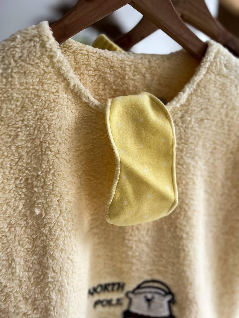 Пижама женская теплая DO2164 с принтом и маской для сна XL Желтый - фото 6 Пижама женская теплая DO2164 с принтом и маской для сна XL Желтый - фото 6