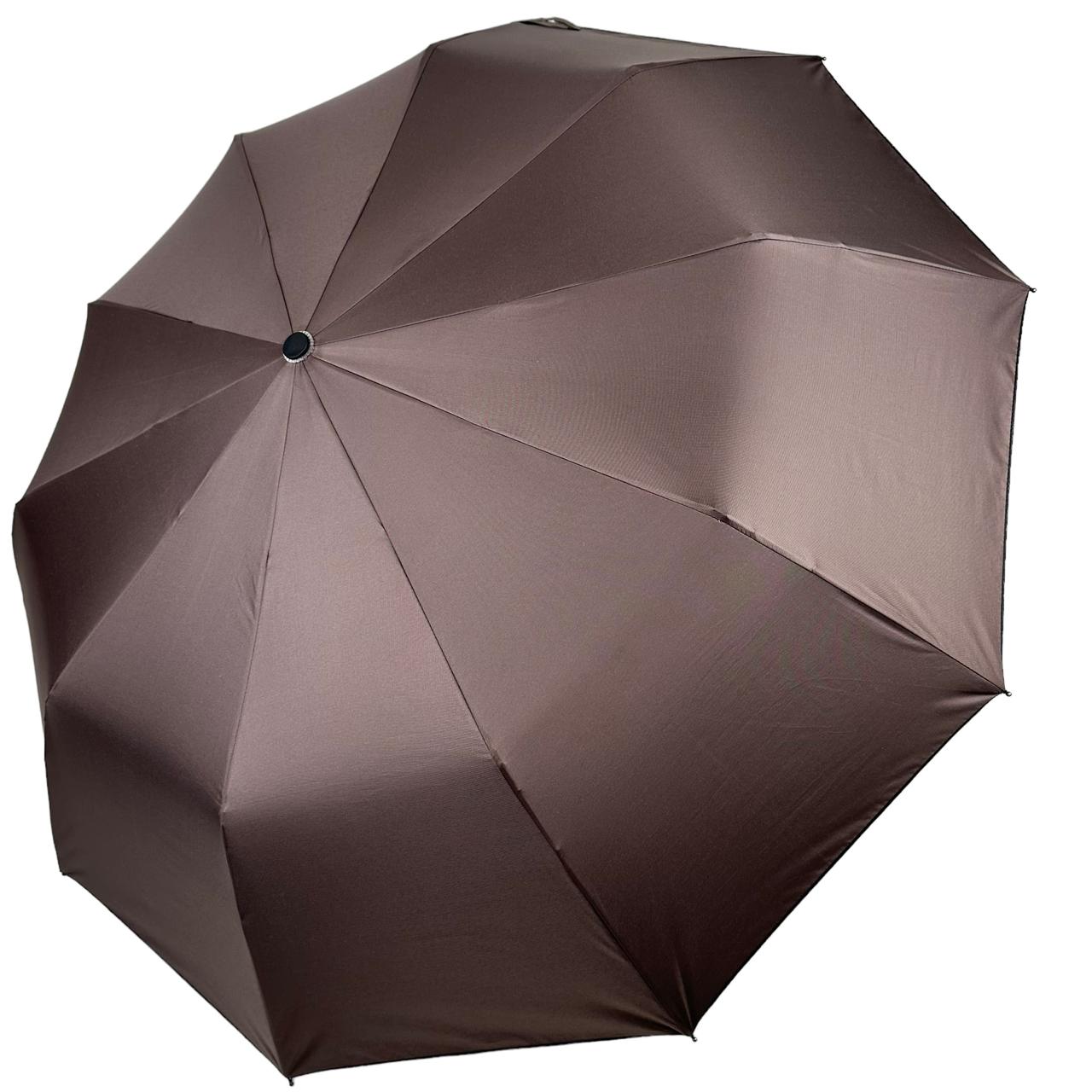 Зонт женский полуавтомат Bellissimo с принтом городов внутри антиветер 10 спиц Коричневый (М 0628-1)