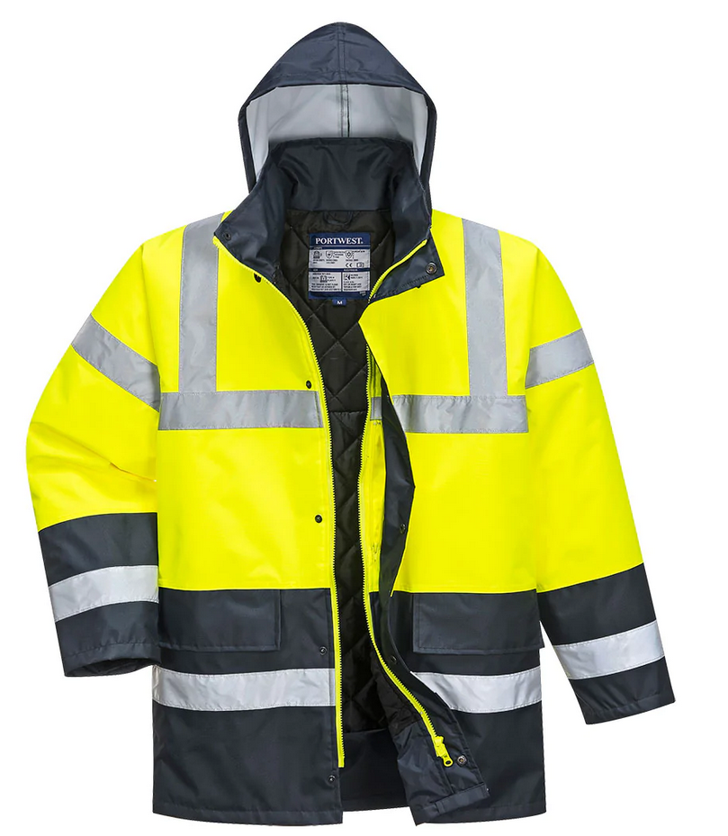 Куртка сигнальная утепленная PORTWEST S466 Hi Vis Contrast Traffic Jacket M Желтый (S466YERM) - фото 1