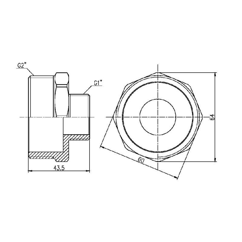 Ниппель редукционный SD Forte 2"х1" (FRRS00002572) - фото 2