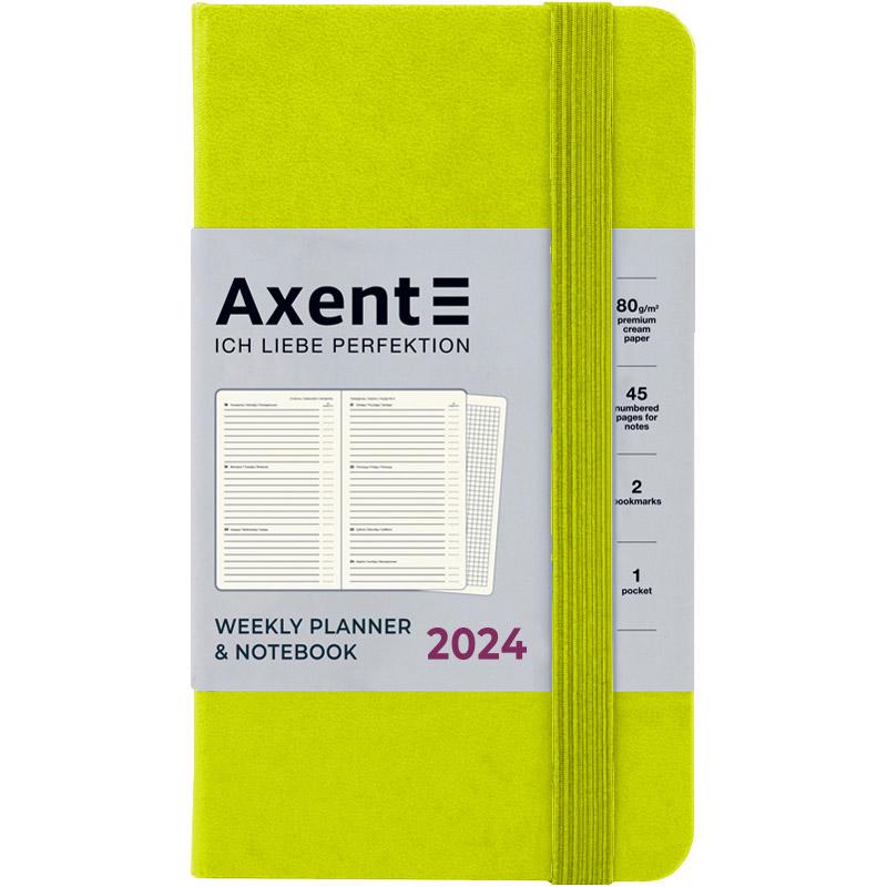 Щотижневик 2024 Axent Pocket Strong 90х150 мм 96 арк. Лимонний (8508-24-60-A)