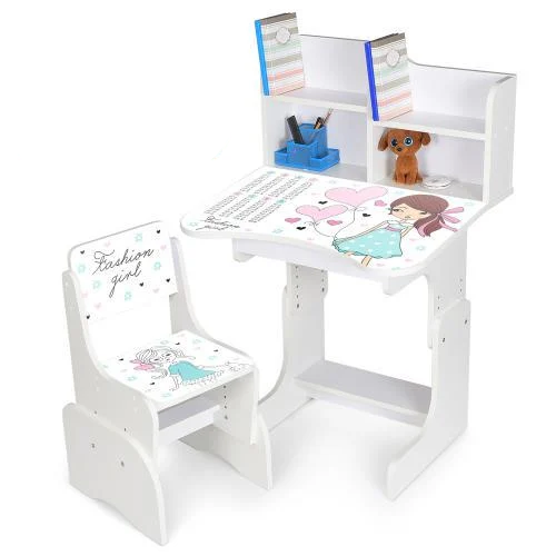 Парта со стульчиком N 2071-8-1 Fashion Girl с таблицей умножения - фото 1 Парта со стульчиком N 2071-8-1 Fashion Girl с таблицей умножения - фото 1