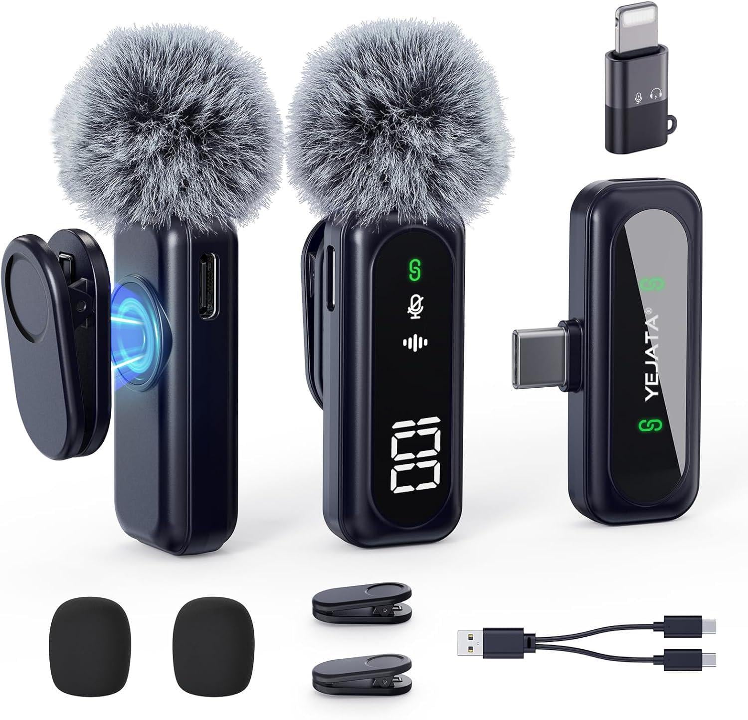 Комплект беспроводного петличного микрофона Newmight с цифровым индикатором заряда батареи (11124)